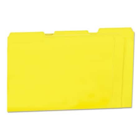 Coolcrafts Colored File Folders; .33 Cut One-Ply Top Tab; Letter; Yellow, 100PK CO949854